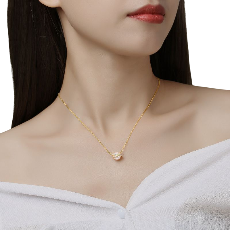 Collier de perles en forme de cœur gardien de la mode, pendentif de chaîne de clavicule, bijoux
