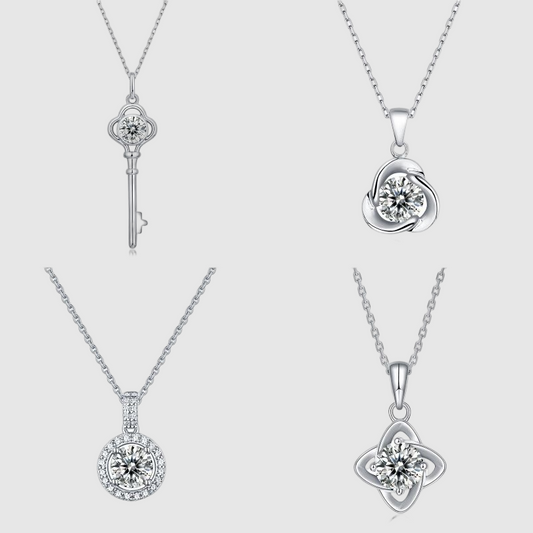 Le nouveau pendentif élégant et polyvalent en pierre de Clammosson, chaîne de clavicule Mosson, cadeau de Saint-Valentin