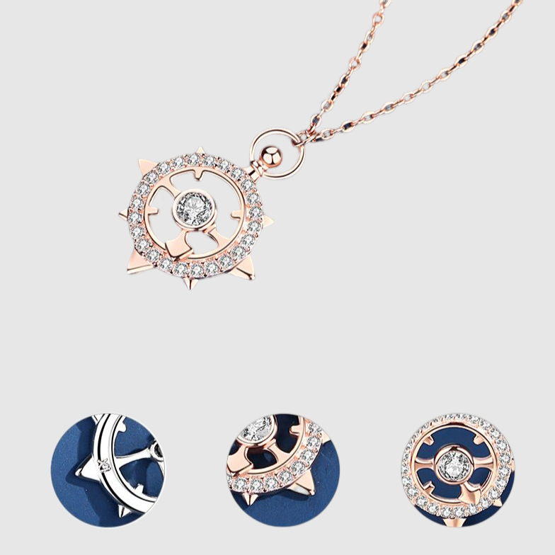 Couple Necklace Fashion Simple Clock Shape Anniversary Gift for Girlfriend