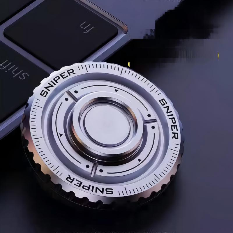 3-in-1 stainless steel fidget spinner with clicker and coin modes for adult stress relief