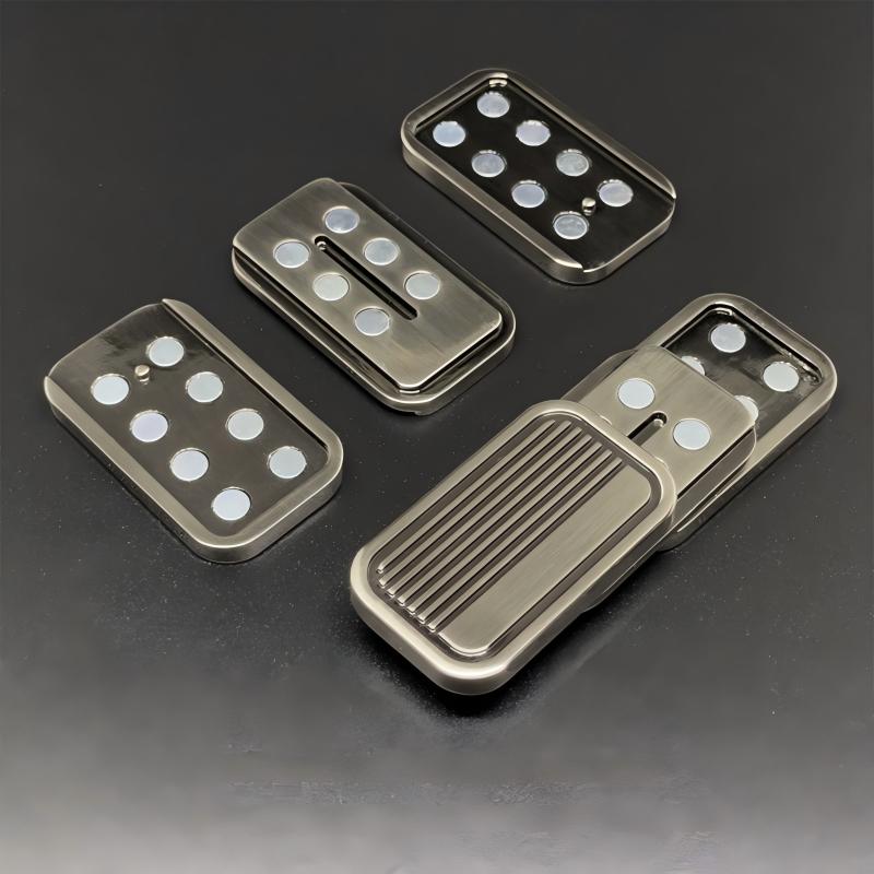 Alloy triple-layer magnetic push card fidget toy, four-stage stress relief design