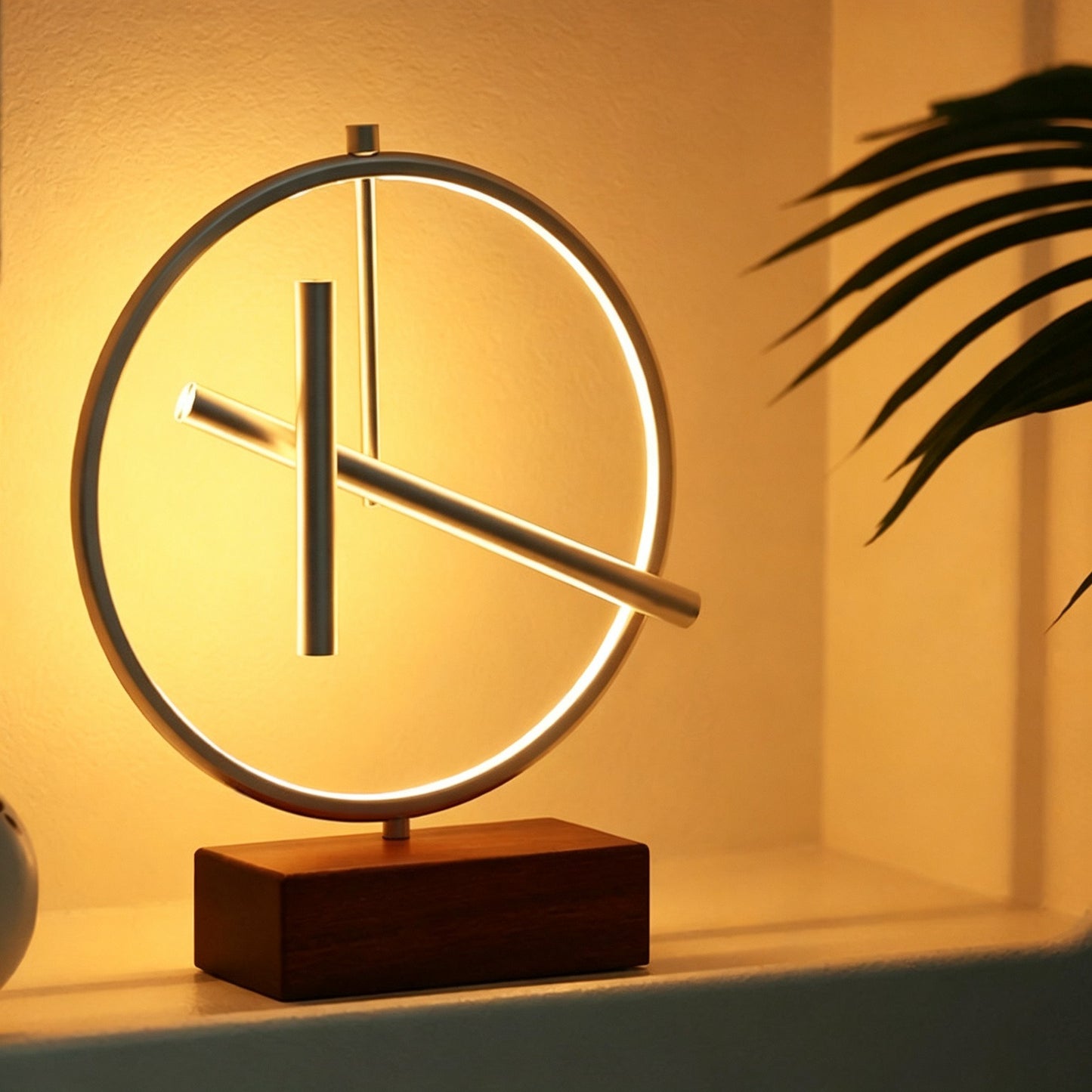 Perpetual Motion Kinetic Sculpture | Ambient Ring Light | Sabili Wood + Aerospace Aluminum | Engravable