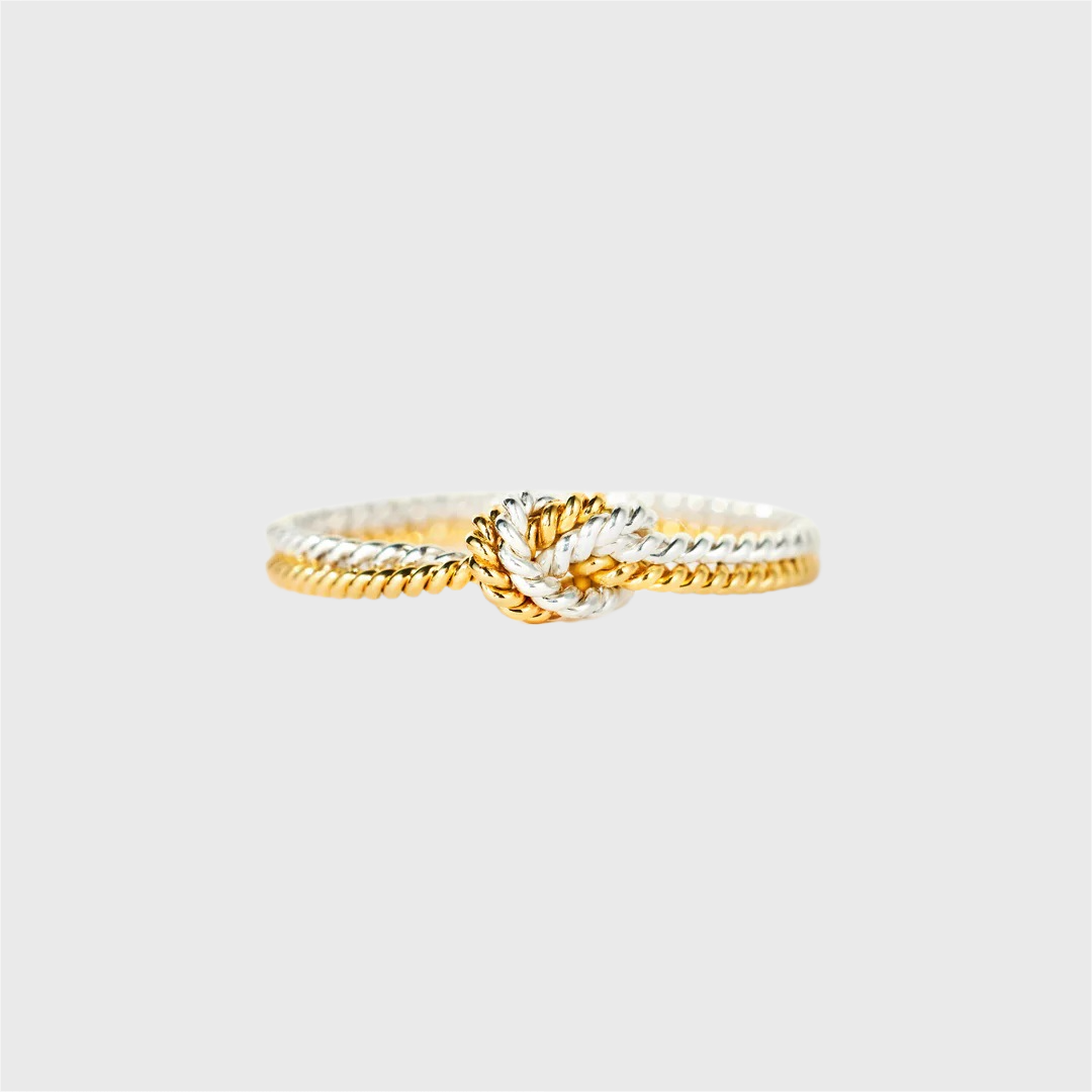 Minimalist Angel Knot Gold and Silver Bracelet