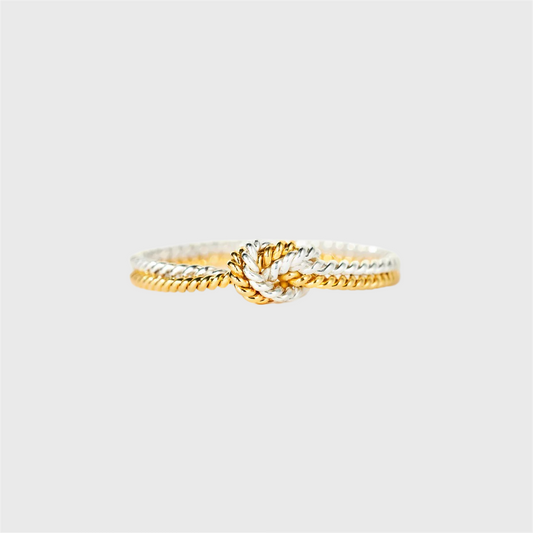 Minimalist Angel Knot Gold and Silver Bracelet
