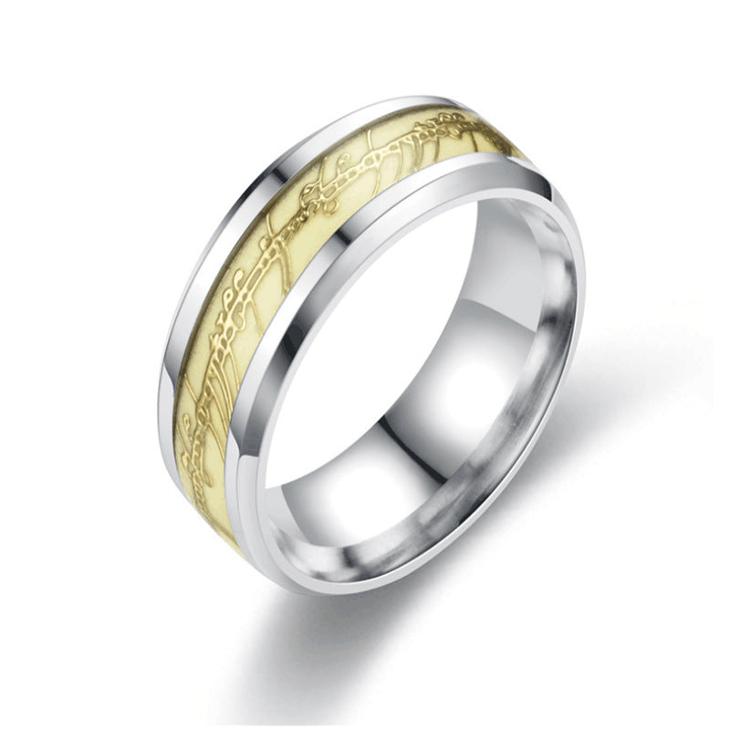 Titanium Steel Glow-in-the-Dark Ring