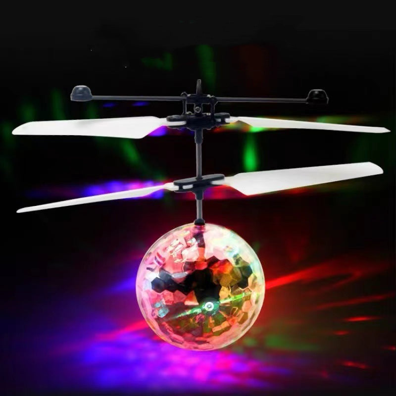 Sensing Aircraft Toy with Gesture Sensing, Featuring a Glowing Suspended Crystal Ball