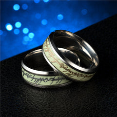 Titanium Steel Glow-in-the-Dark Ring
