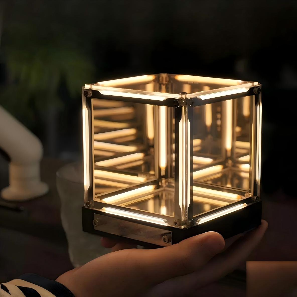 4D Infinity Cube Table Lamp | Optical PMMA, Touch Dimmable