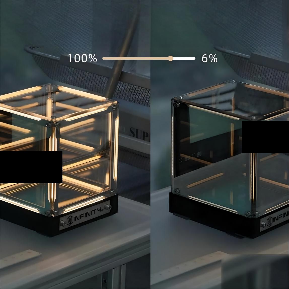 4D Infinity Cube Table Lamp | Optical PMMA, Touch Dimmable