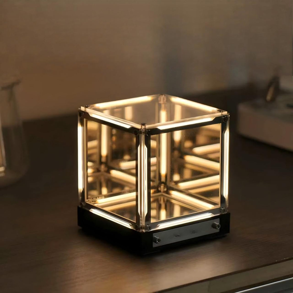 4D Infinity Cube Table Lamp | Optical PMMA, Touch Dimmable