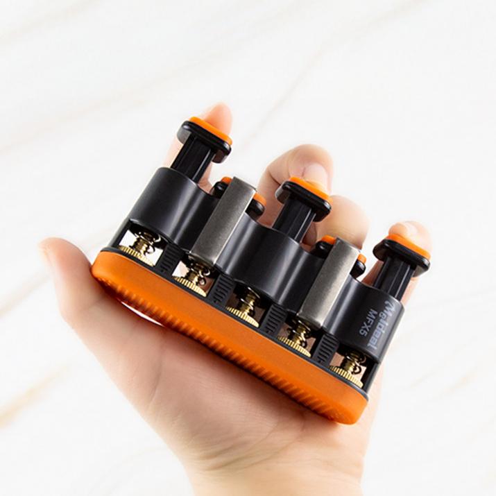 5-Key Adjustable Finger Strengthener | Solid Brass Core 3–8.5 lb | Guitar Piano Rehab Stress Relief