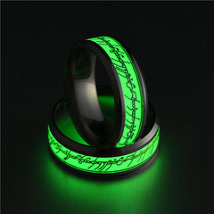 Titanium Steel Glow-in-the-Dark Ring