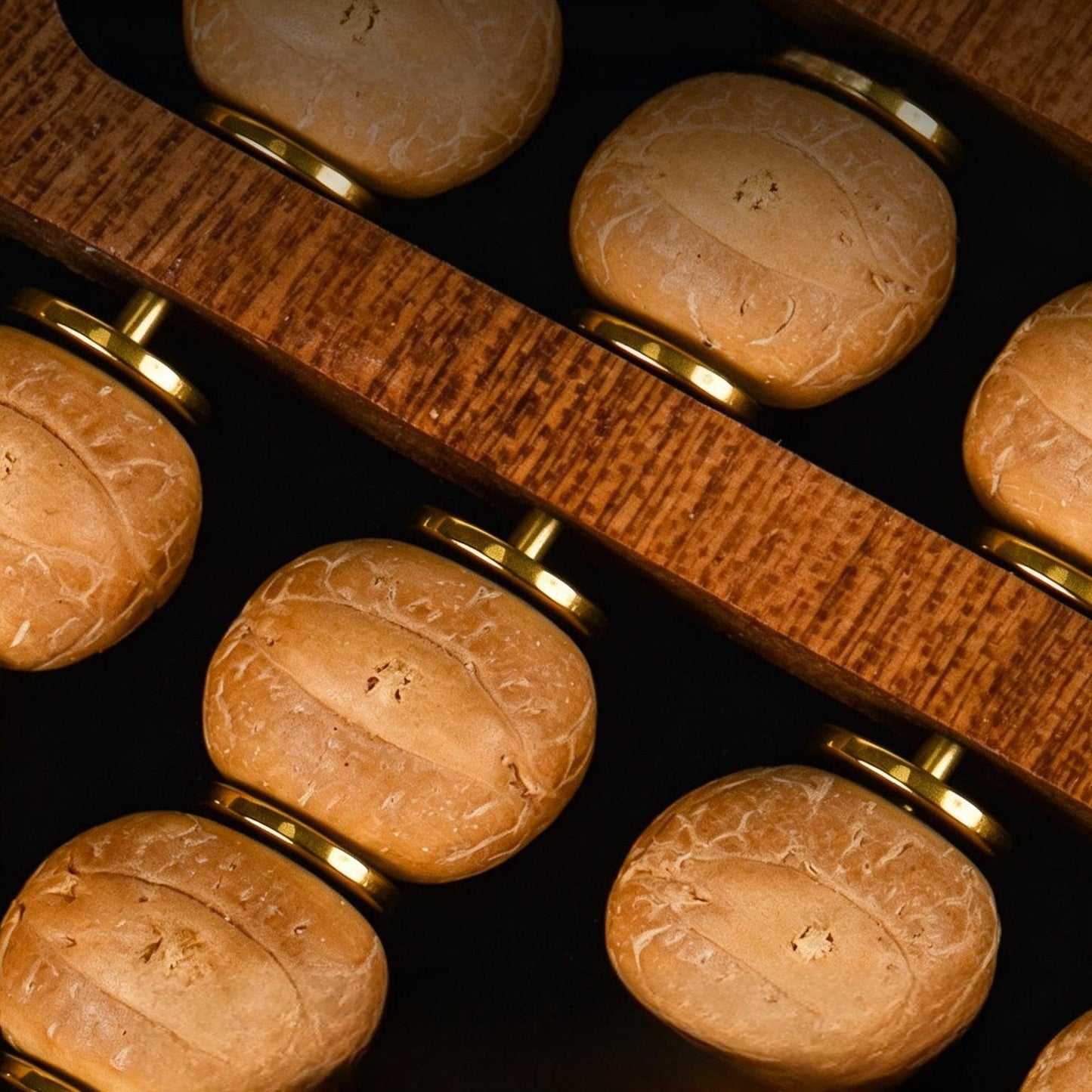 Abacus Palm Worry Stone | Bodhi Seed Beads | Brass Axle | Solid Wood Frame | Engravable EDC