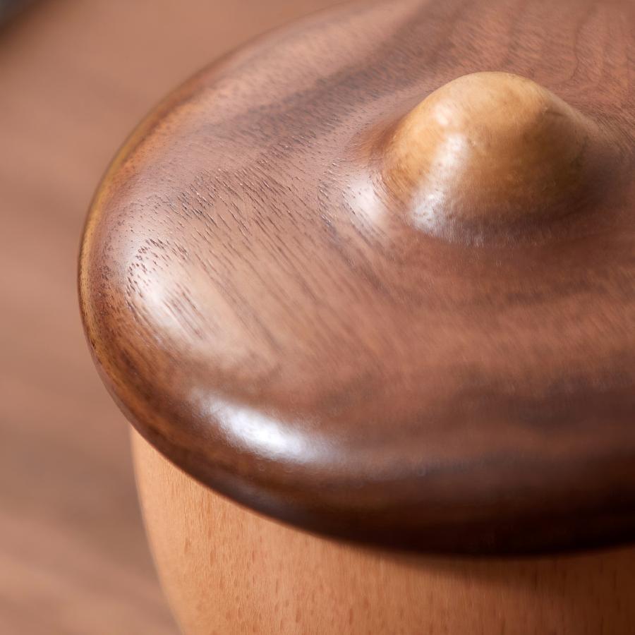 Acorn Solid Wood Music Box | Black Walnut & Beech | Wind-Up Mechanical | Engravable Gift for Her