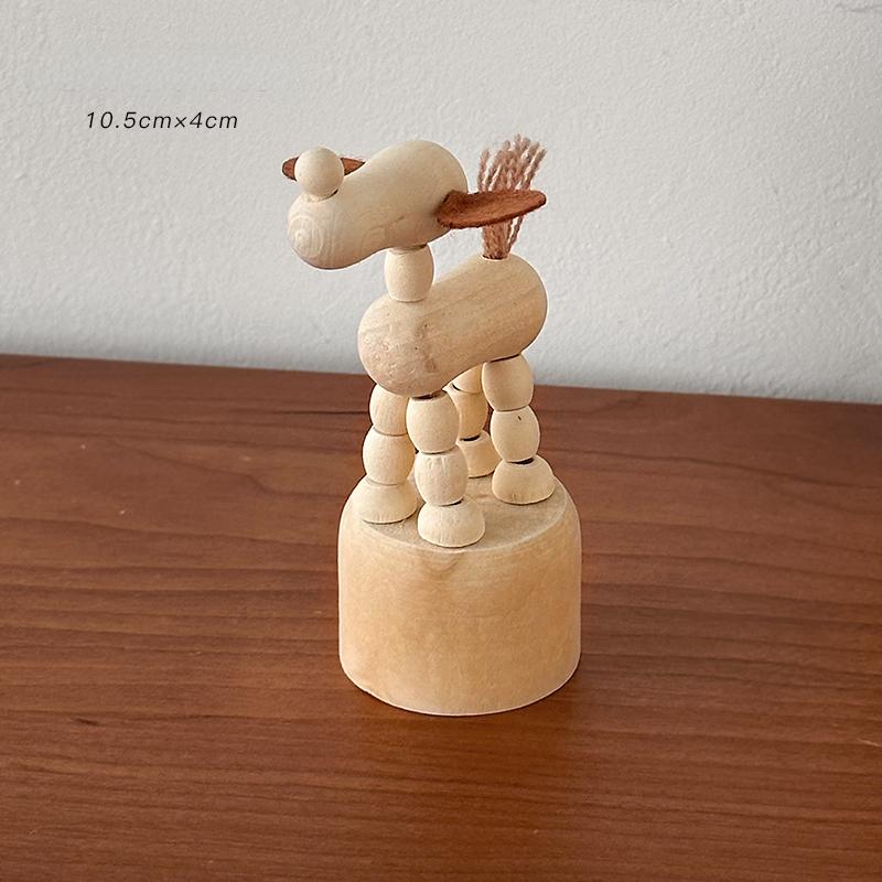 Adjustable Wood Animal Desktop Ornament - Handcrafted Poseable Figurines