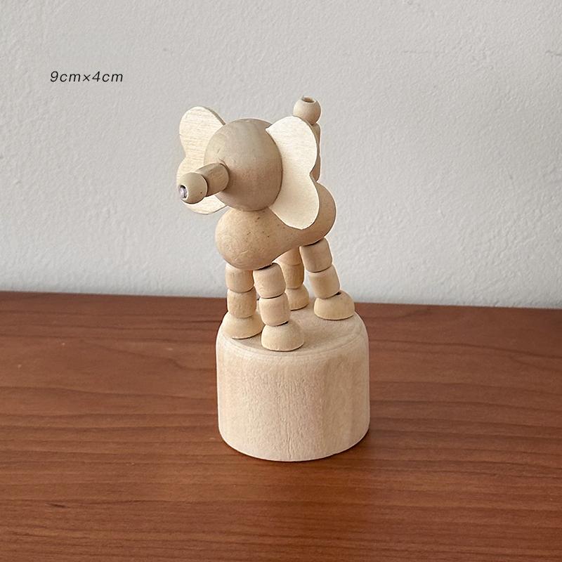 Adjustable Wood Animal Desktop Ornament - Handcrafted Poseable Figurines