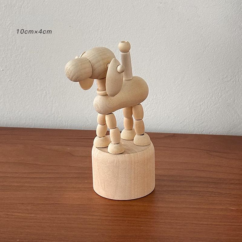 Adjustable Wood Animal Desktop Ornament - Handcrafted Poseable Figurines