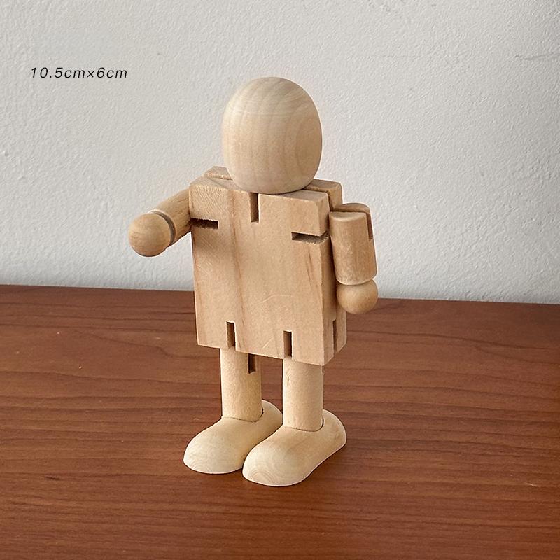 Adjustable Wood Animal Desktop Ornament - Handcrafted Poseable Figurines