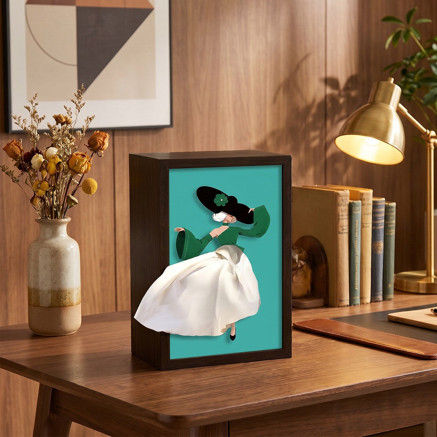 Art Frame Tissue Box | Ballet & Fashion Illustration Desk Decor | 2-in-1 Tissue Holder & Sculpture