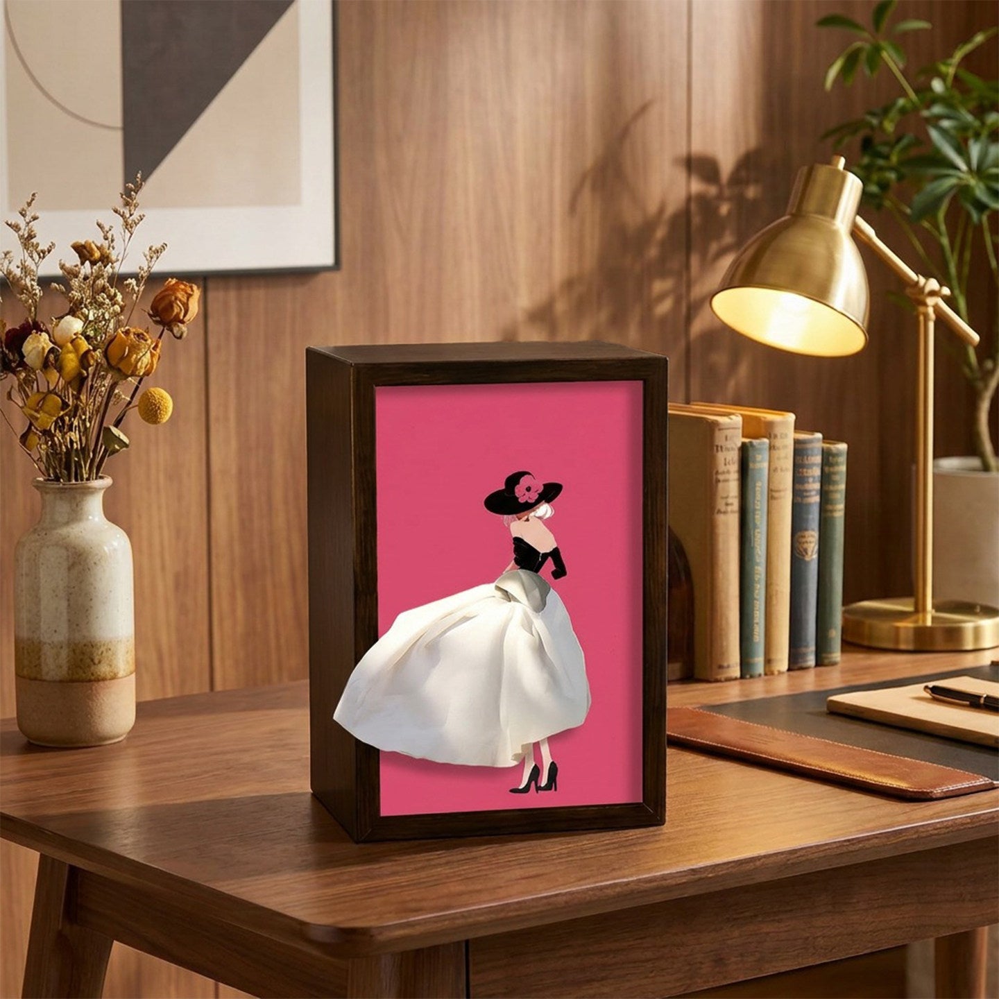 Art Frame Tissue Box | Ballet & Fashion Illustration Desk Decor | 2-in-1 Tissue Holder & Sculpture