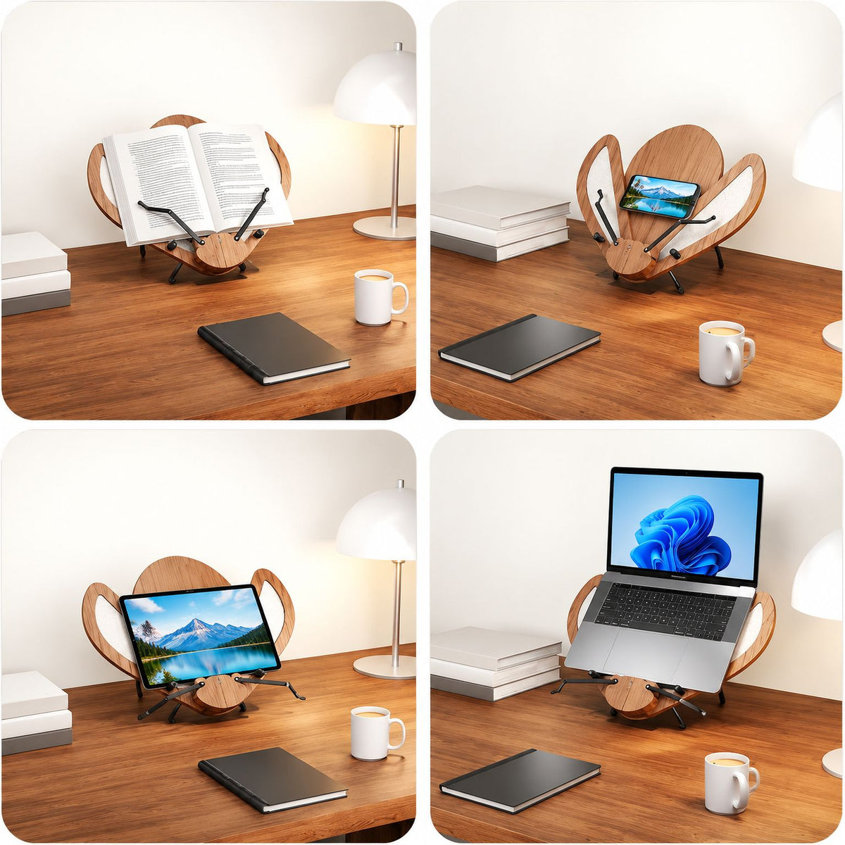 Beetle Multi-Device Wooden Stand | FAS Black Walnut, 8-Level Tilt