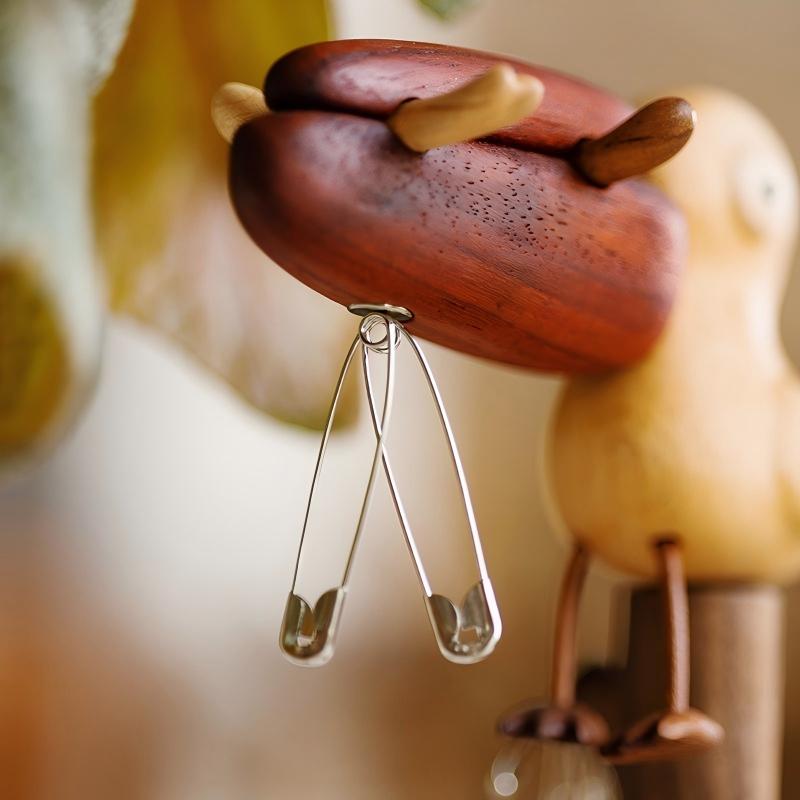 Big-Beak Bird Key & Desk Organizer | Solid Wood Pelican Sculpture | Magnetic Beak | Engravable