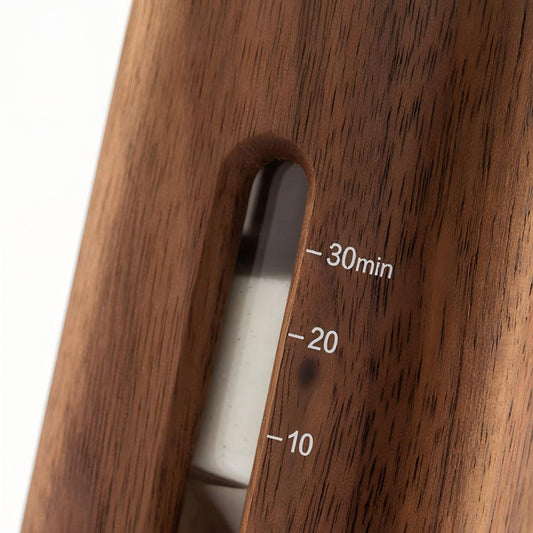 Black Walnut Hourglass Timer | 30-Minute Solid Wood Sand Timer | Desk Decor | Engravable Gift