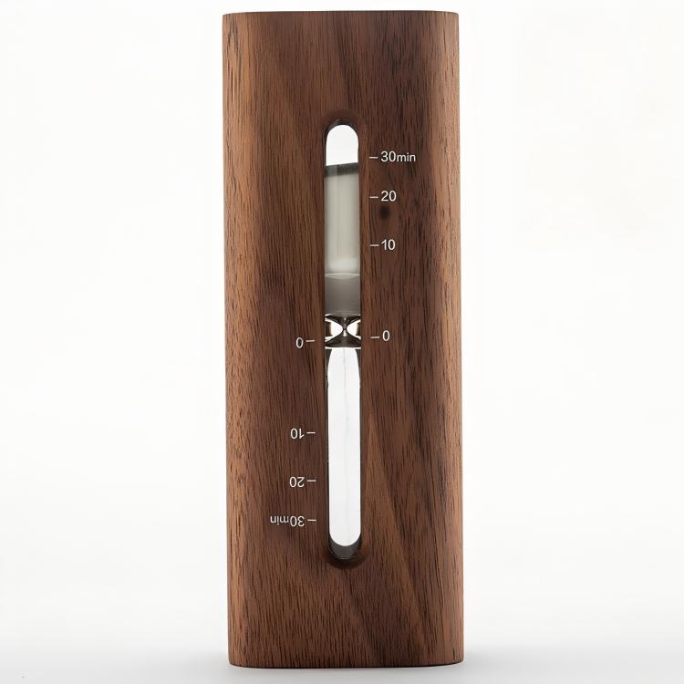 Black Walnut Hourglass Timer | 30-Minute Solid Wood Sand Timer | Desk Decor | Engravable Gift