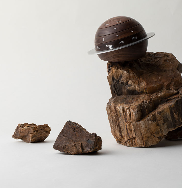 Black Walnut Wood Stellar Calendar Decorative Ornament Creative Geometry