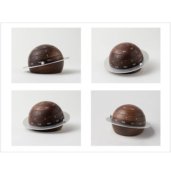 Black Walnut Wood Stellar Calendar Decorative Ornament Creative Geometry