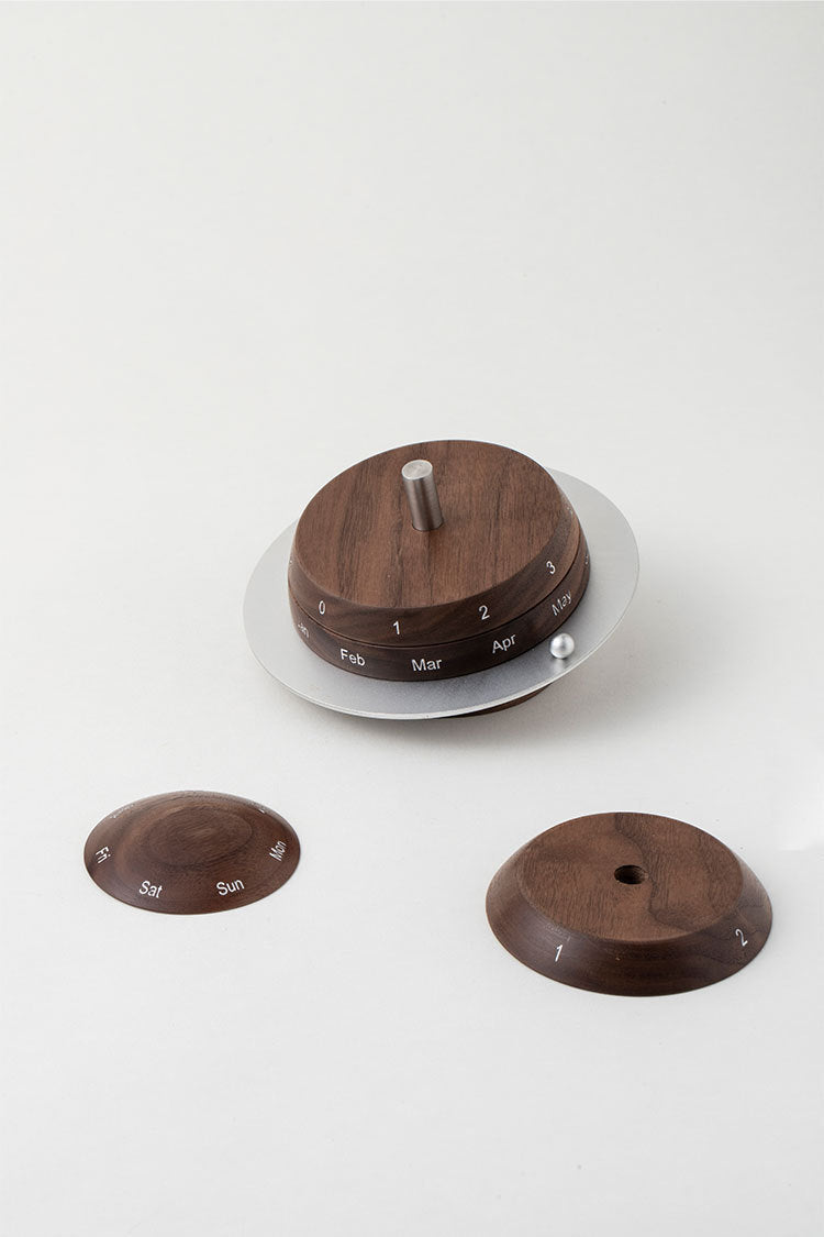 Black Walnut Wood Stellar Calendar Decorative Ornament Creative Geometry