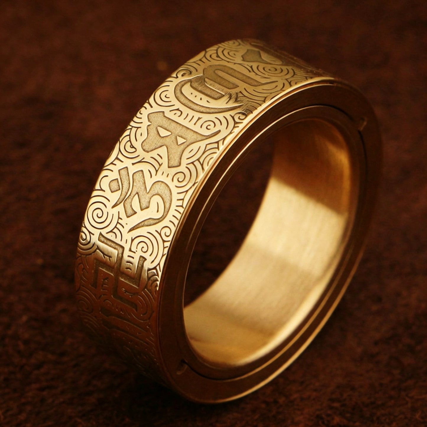 Brass Ratchet Spinner Ring EDC | Dual Magnetic Layer | Custom Bearing | Detachable & Fixed | 6 Patterns