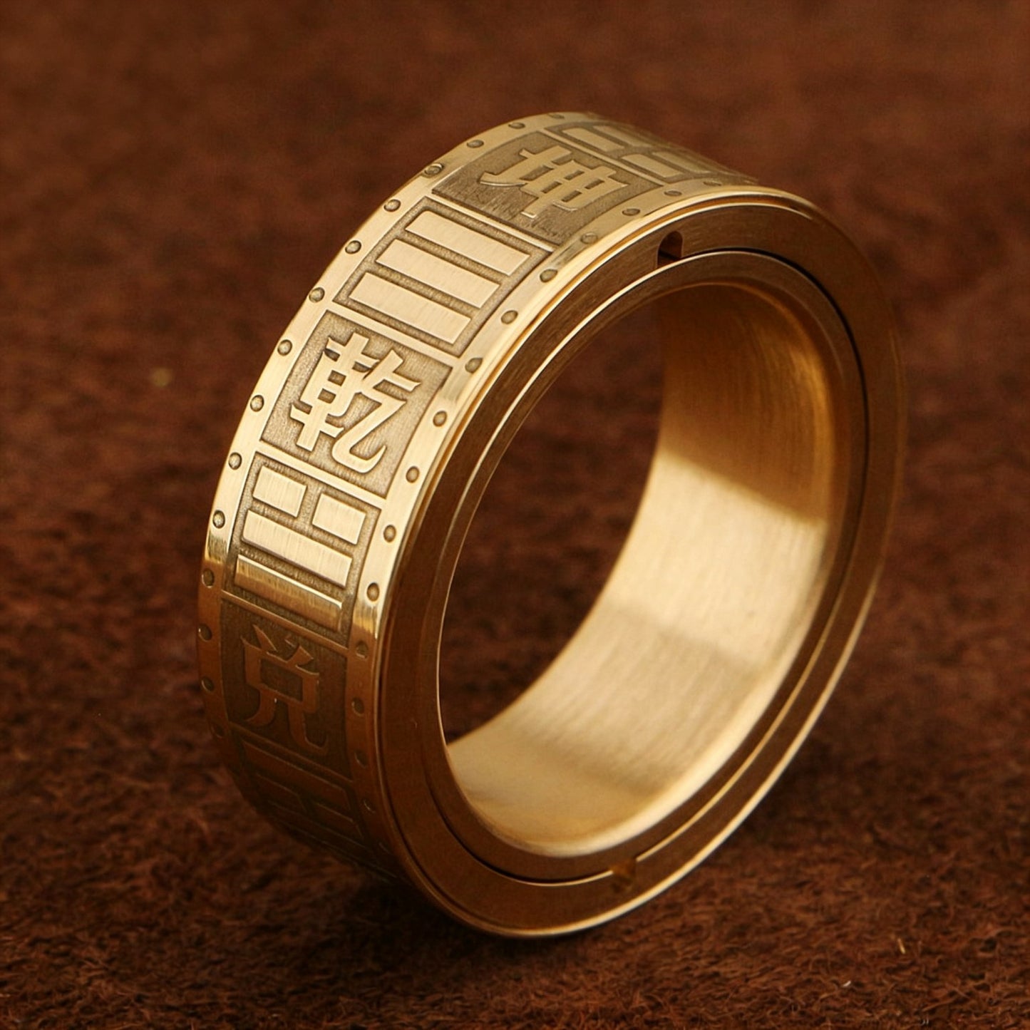 Brass Ratchet Spinner Ring EDC | Dual Magnetic Layer | Custom Bearing | Detachable & Fixed | 6 Patterns