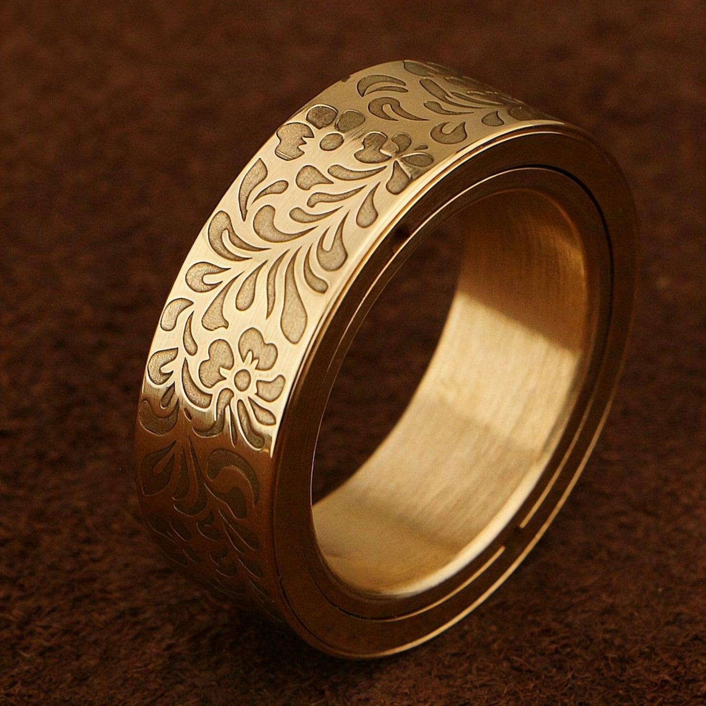 Brass Ratchet Spinner Ring EDC | Dual Magnetic Layer | Custom Bearing | Detachable & Fixed | 6 Patterns