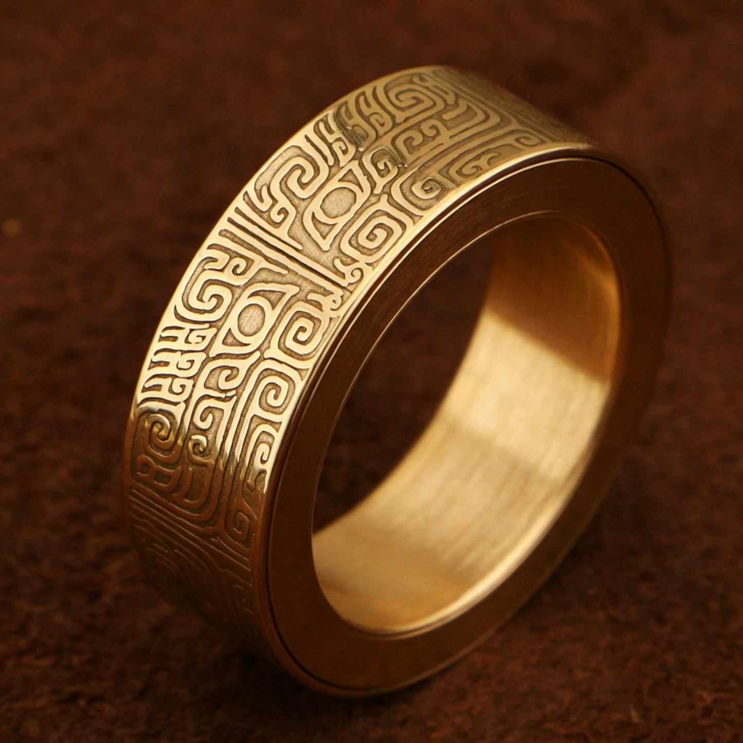 Brass Ratchet Spinner Ring EDC | Dual Magnetic Layer | Custom Bearing | Detachable & Fixed | 6 Patterns