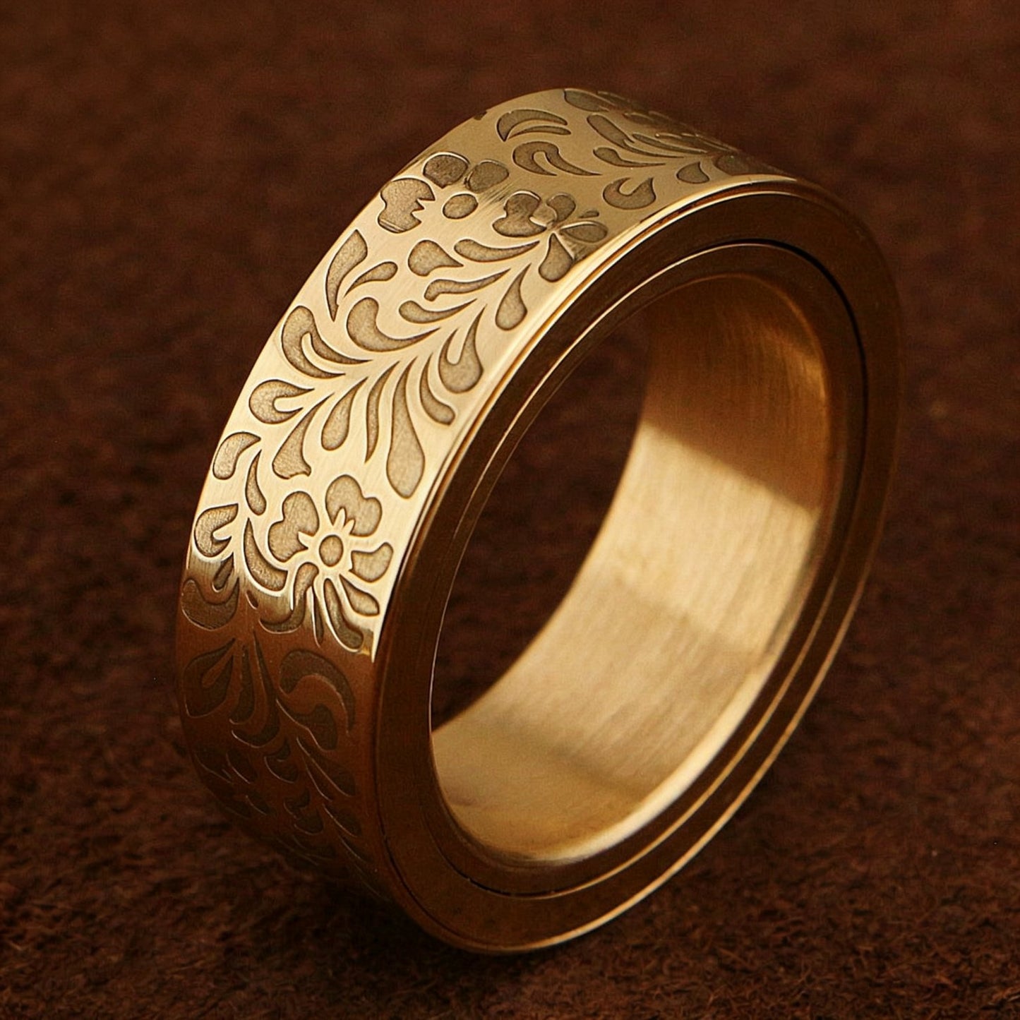 Brass Ratchet Spinner Ring EDC | Dual Magnetic Layer | Custom Bearing | Detachable & Fixed | 6 Patterns