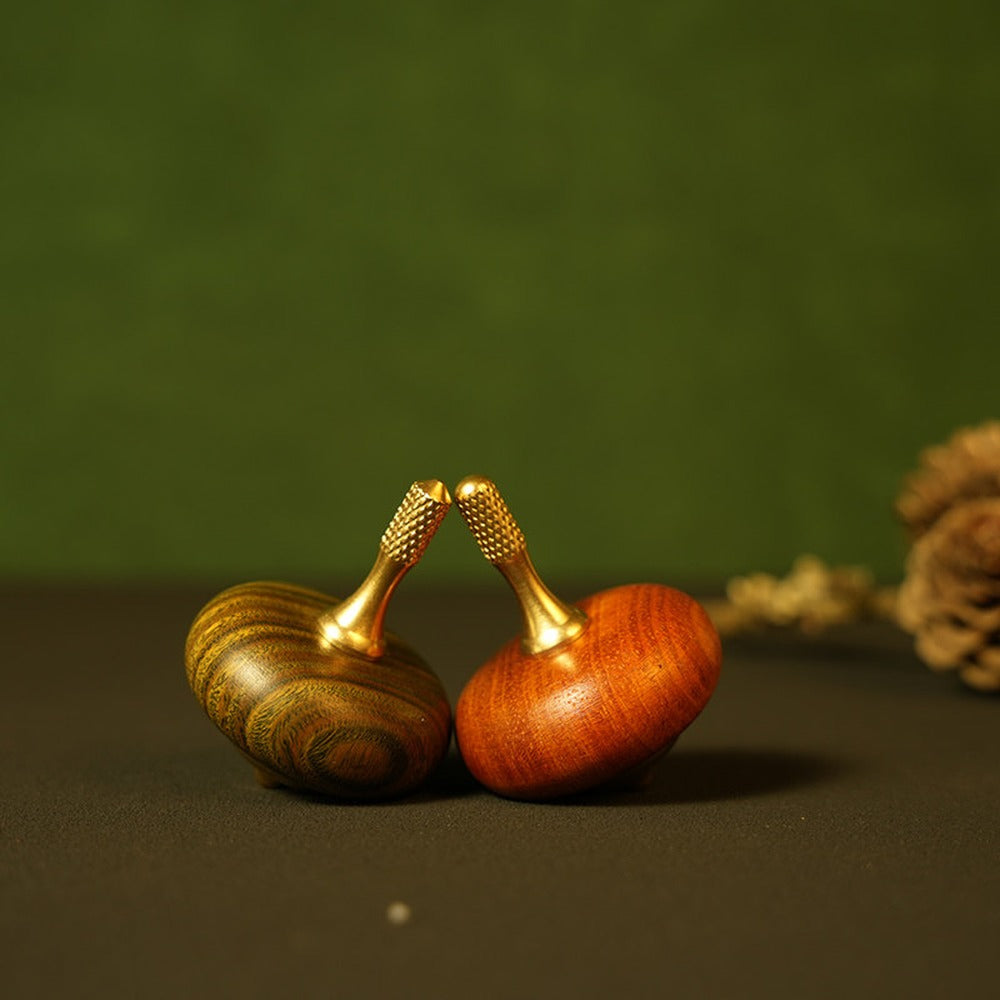Brass and solid wood hand spinner 02