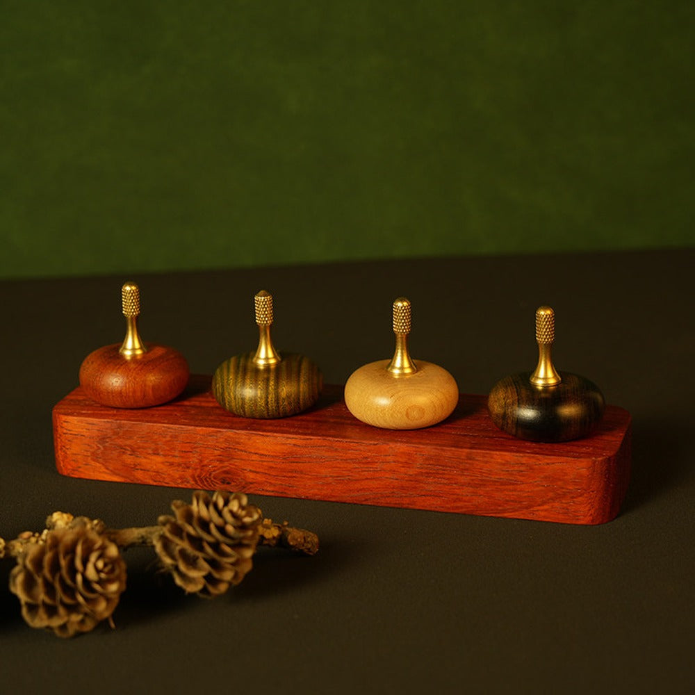 Brass and solid wood hand spinner 03
