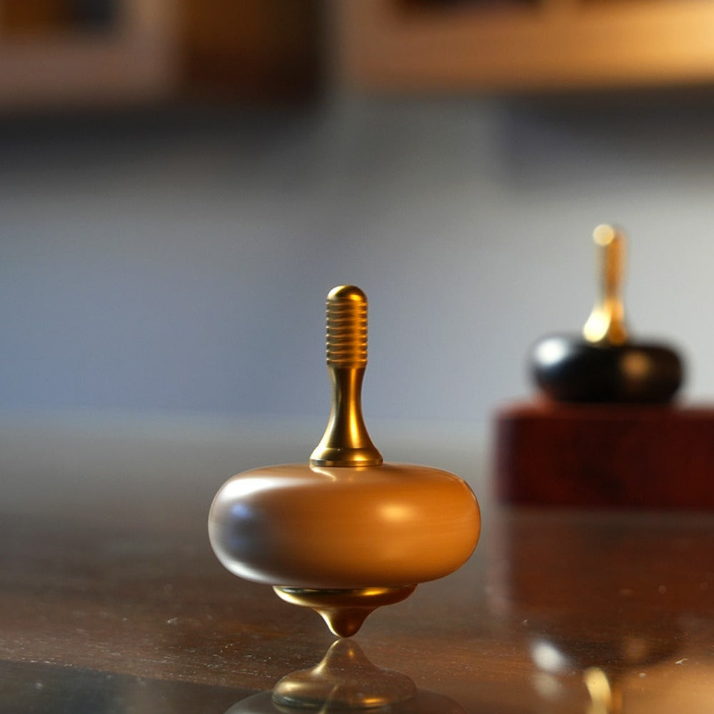Brass and solid wood hand spinner 04