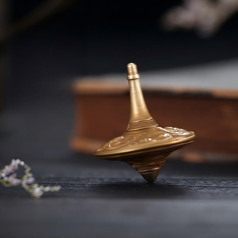 Brass Spinning Top | Premium Metal Fidget Toy | Stress Relief Desktop Gift