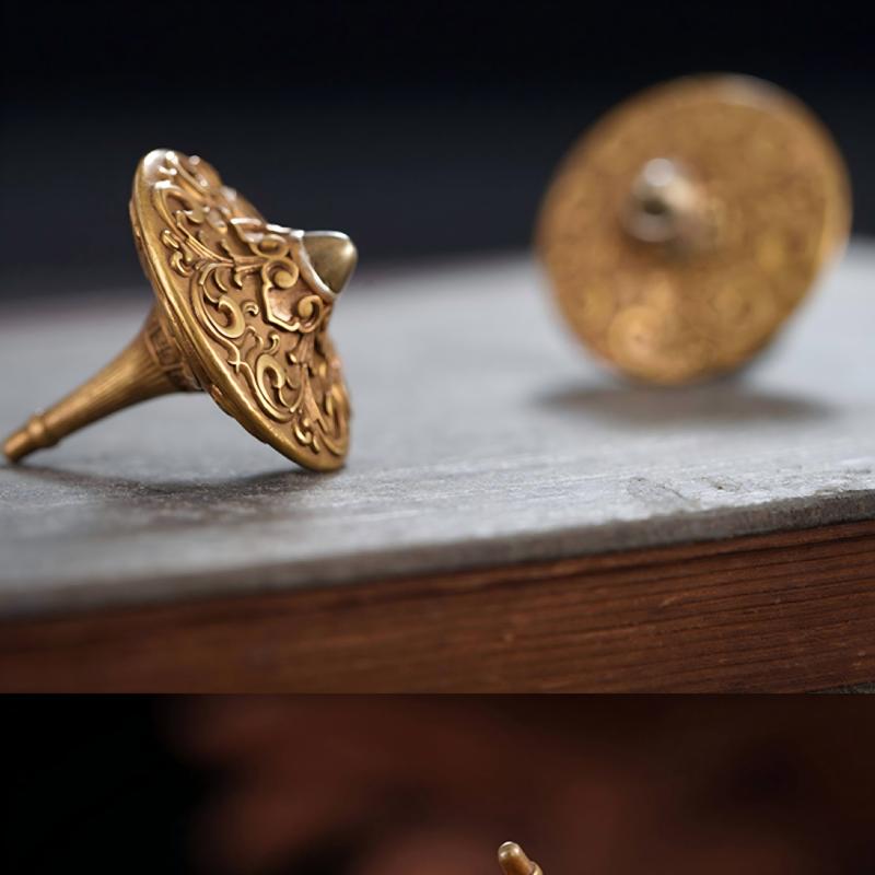 Brass Spinning Top | Premium Metal Fidget Toy | Stress Relief Desktop Gift