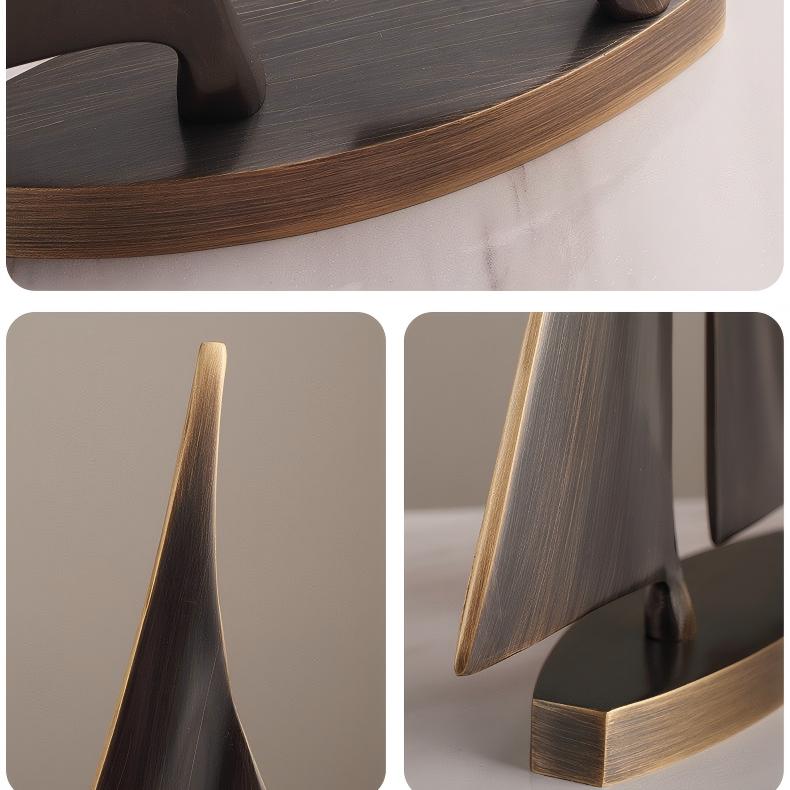 Bronze Sailboat Desktop Ornament | Premium Metal Sculpture | Inspirational Office Décor Gift