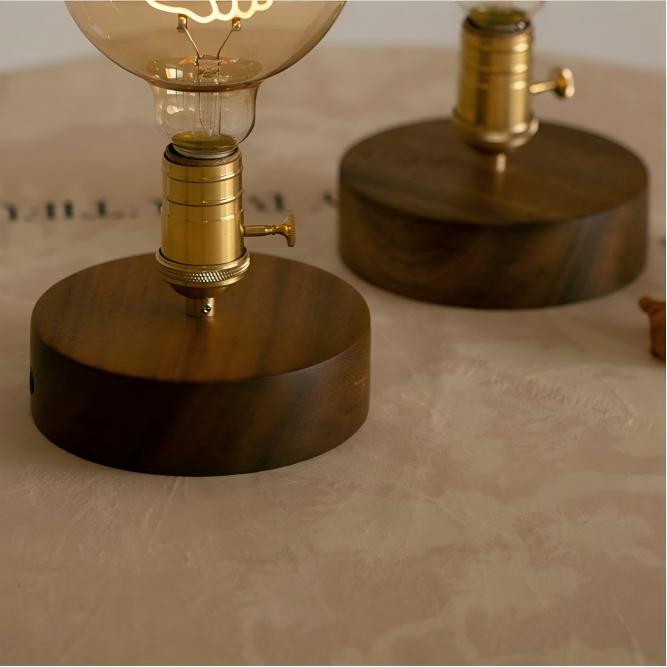 Cat & Dog Filament Table Lamp | Solid Wood & Brass, Dimmable