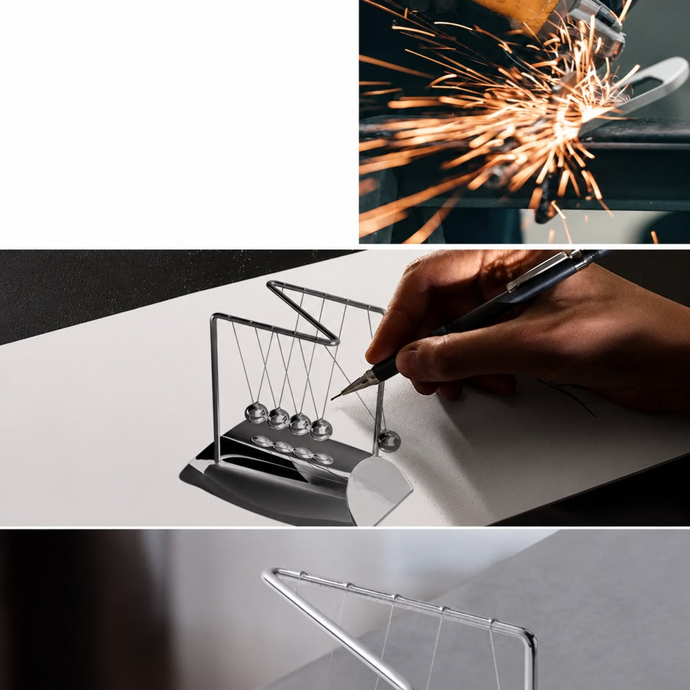 Newton's cradle and sand art desk set