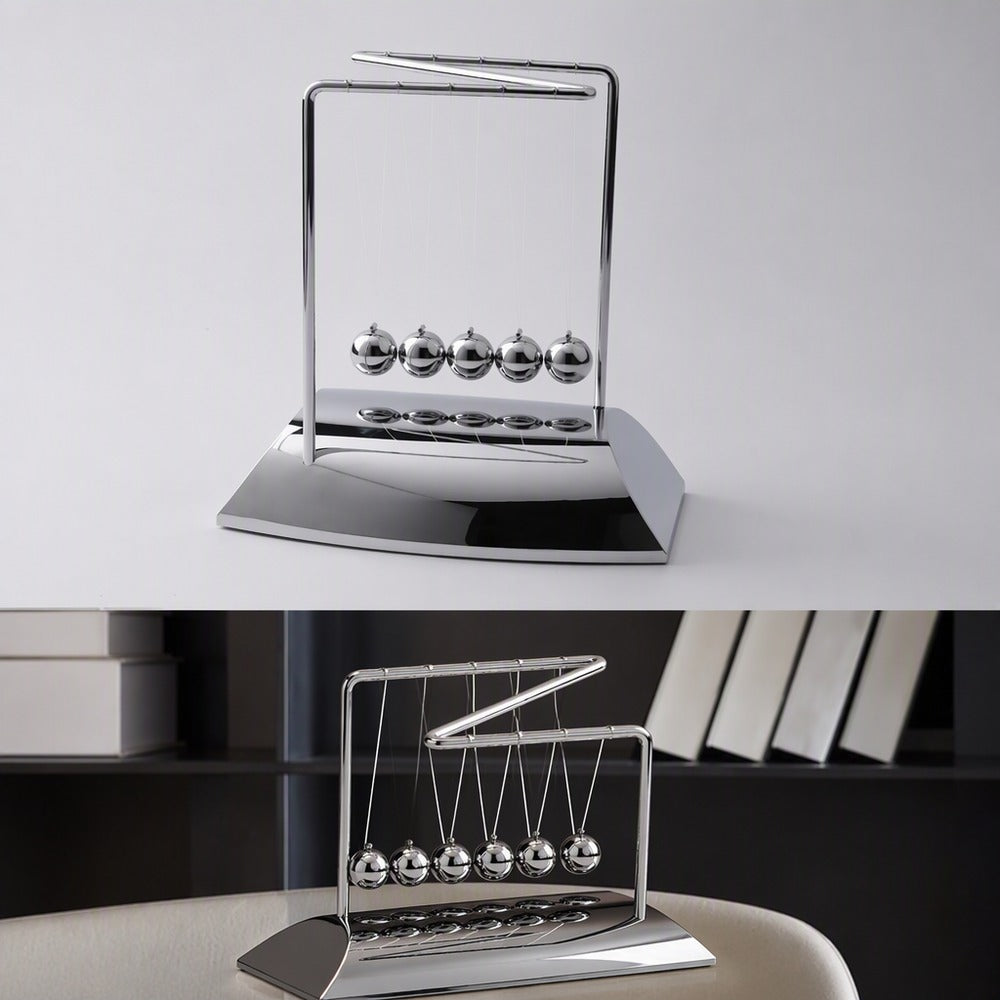 Newton's cradle and sand art desk set