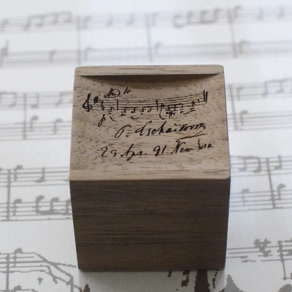 Classical Score Aroma Diffuser Block, Handcrafted Solid Wood Desk Decor, Music Lover Gift