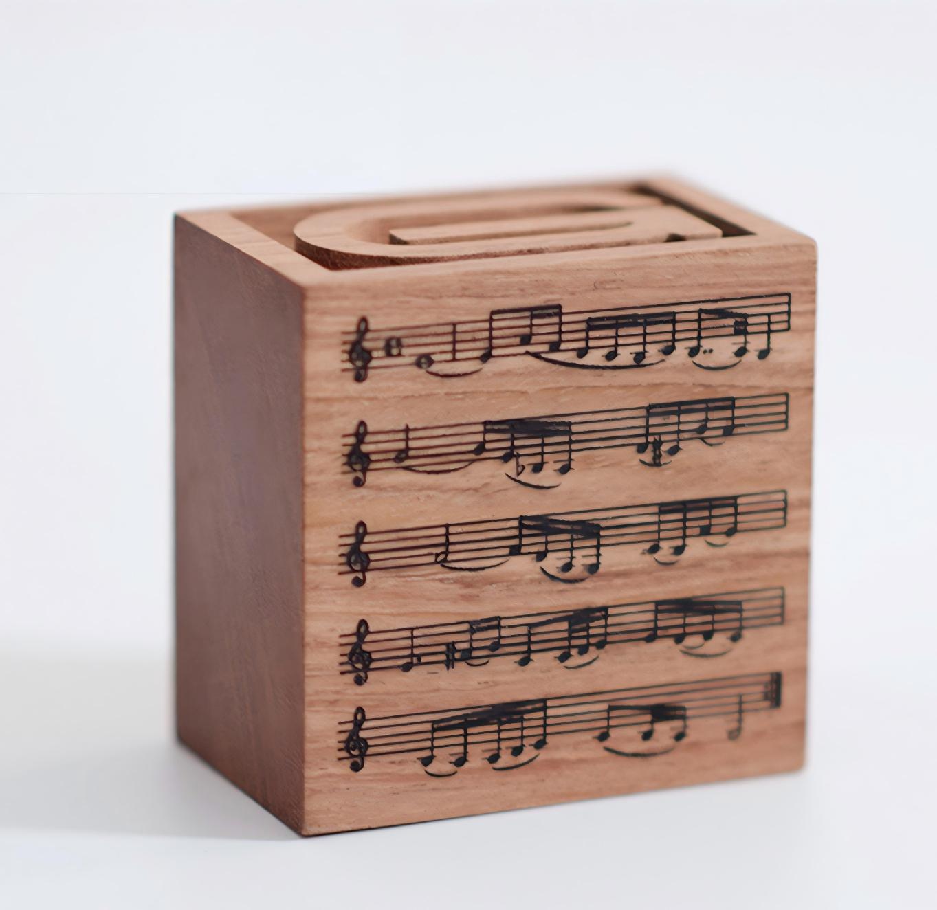 Classical Score Aroma Diffuser Block | Solid Wood Essential Oil Diffuser | Laser-Etched Music Score | Engravable