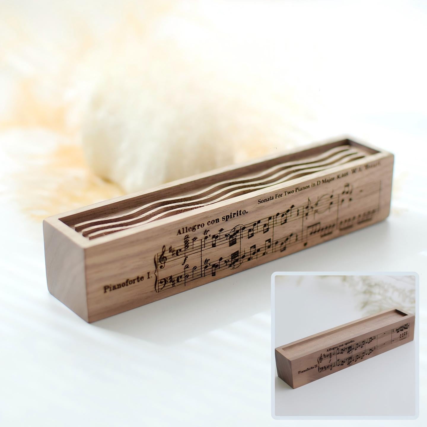 Classical Score Aroma Diffuser Block | Solid Wood Essential Oil Diffuser | Laser-Etched Music Score | Engravable