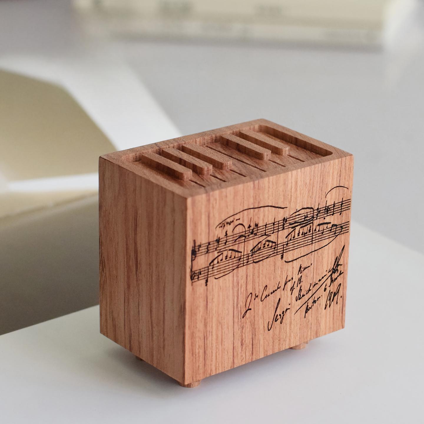Classical Score Aroma Diffuser Block | Solid Wood Essential Oil Diffuser | Laser-Etched Music Score | Engravable