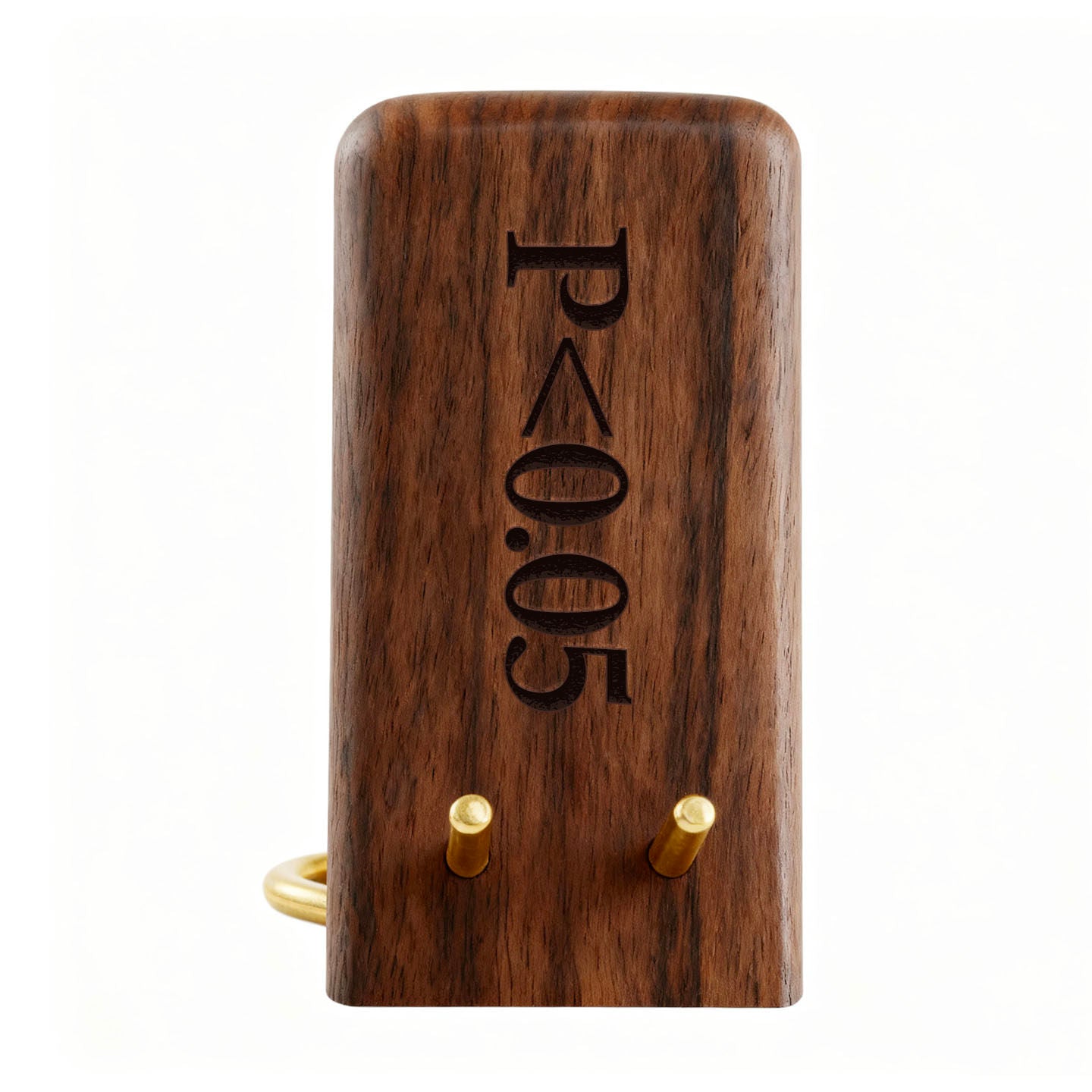 Custom Engraved Wooden Phone Stand | Black Walnut & Brass | Good Luck Gift